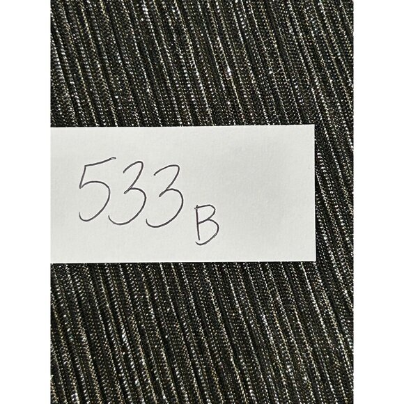 Metallic Black Gold Striped Midi Dress Adjustable Tie Waist Spaghetti Strap Sz S - Picture 10 of 10